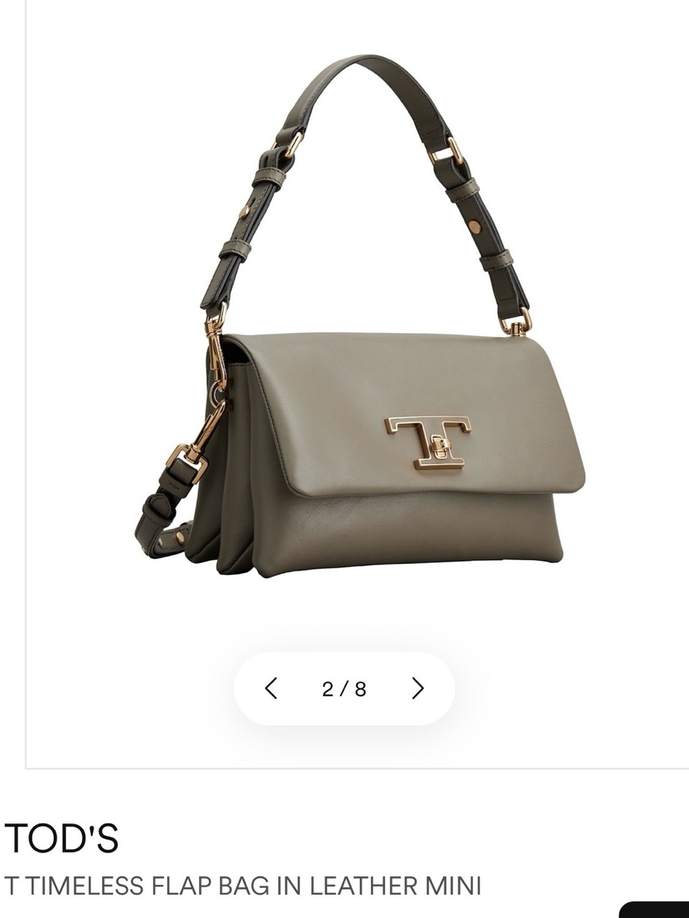 Tod's T Timeless Mini Leather Flap Shoulder and Crossbody Bag